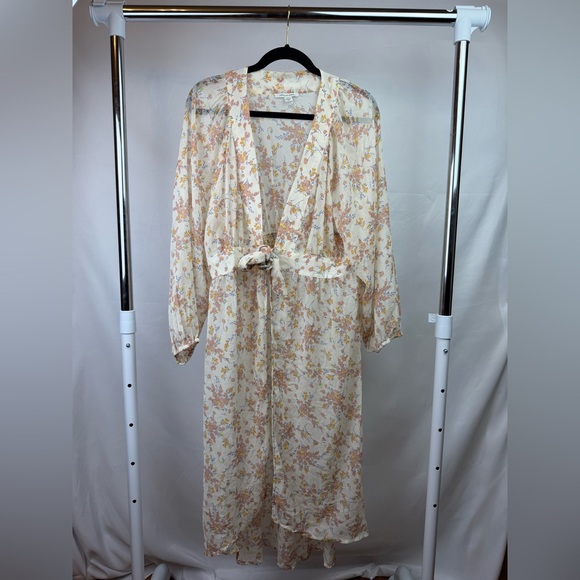 American Eagle Outfitters Dresses & Skirts - American Eagle Floral Tie-Front Midi Dress | Lightweight Boho | Size L